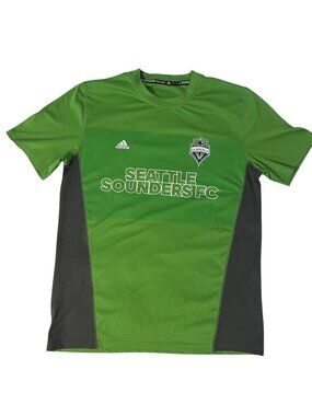 Seattle Sounders Adidas Climalite Green Soccer Jersey Mens L Athletic Shirt GUC
